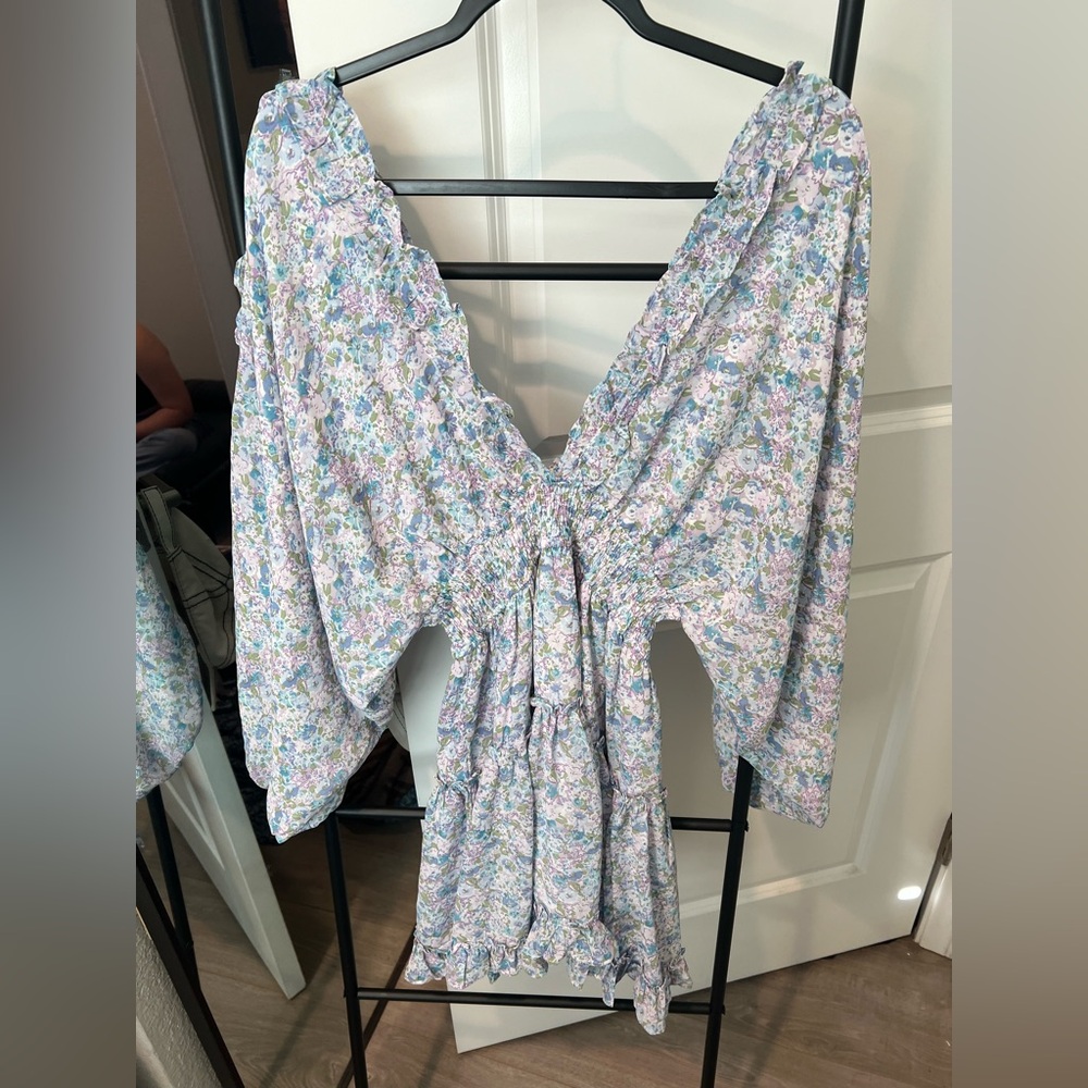 Purple,blue,green long sleeve Storia dress - Picture 2 of 3